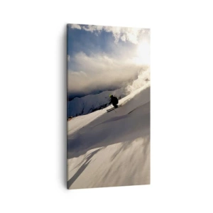 Bild auf Leinwand - Leinwandbild - Bergherausforderung angenommen - 45x80 cm