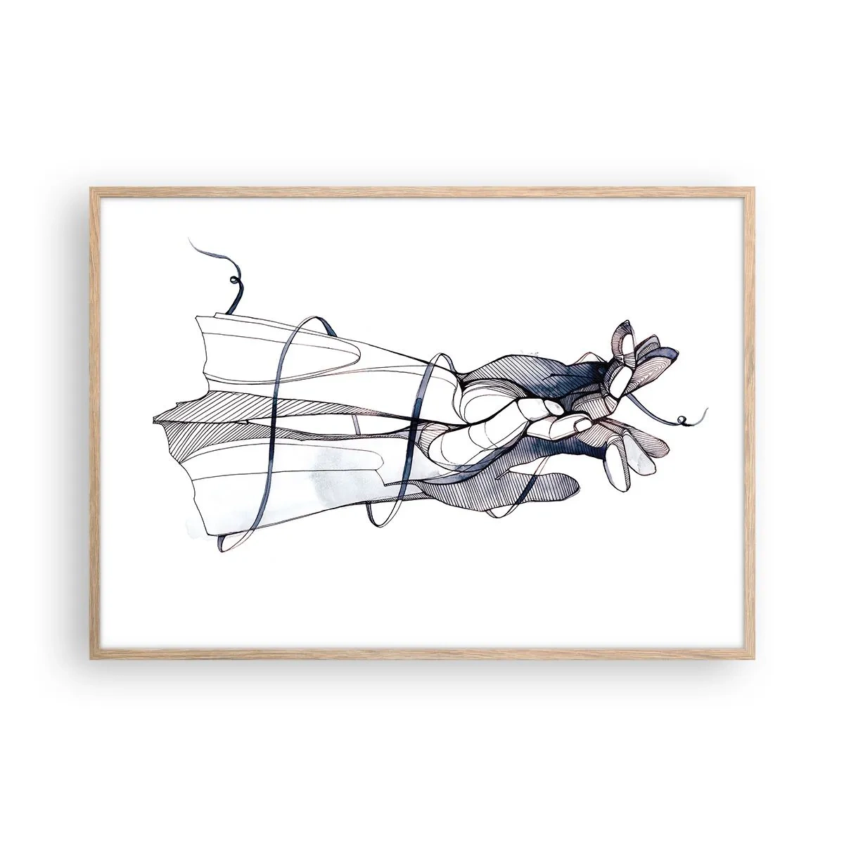 Poster in einem Rahmen aus heller Eiche - Touch-Studie - 100x70 cm