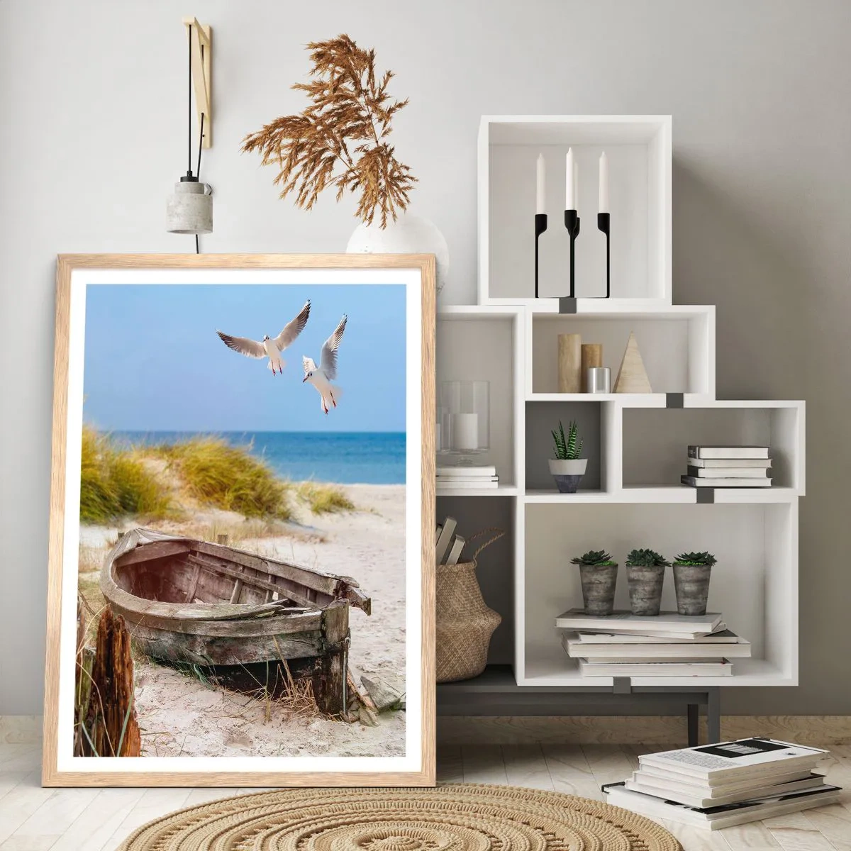 Poster in einem Rahmen aus heller Eiche - In Wind gebadet - 70x100 cm