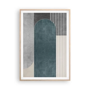 Poster in einem Rahmen aus heller Eiche - Komposition auf der Ebene - 70x100 cm