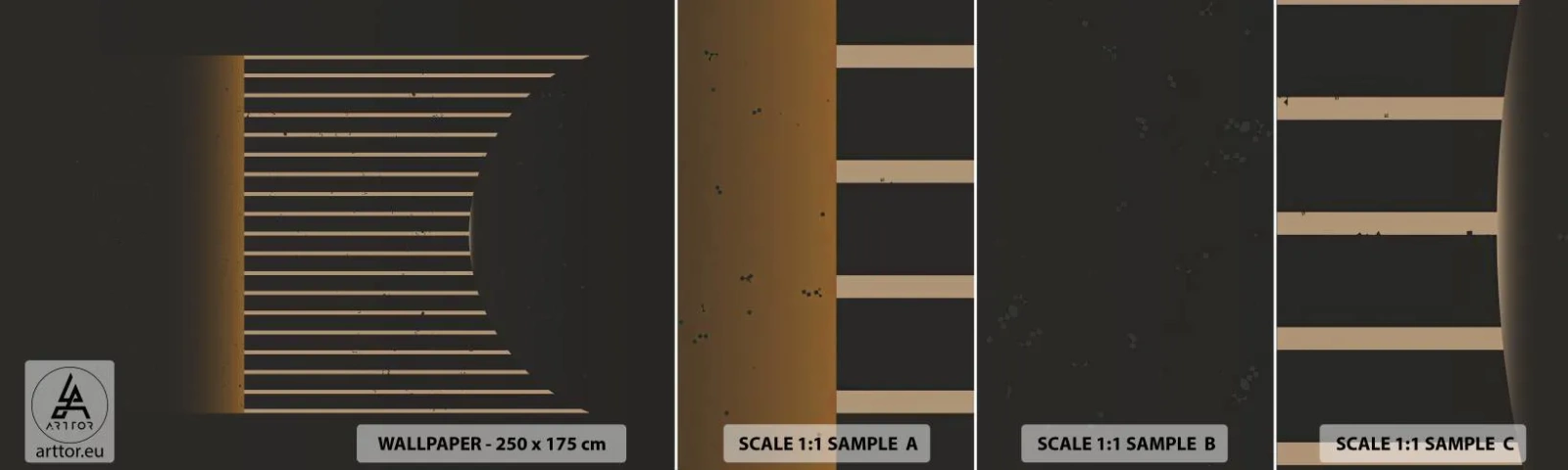 Fototapeten Muster Selbstklebend Deluxe Sticker - Die Dunkelheit erkunden - Abstraktion, Stück, Lineart - 100x30 cm