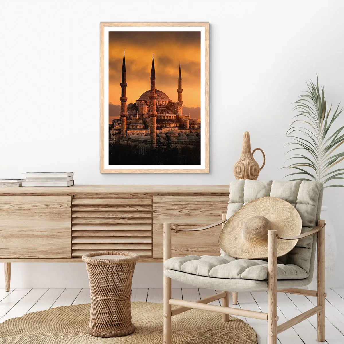 Poster in einem Rahmen aus heller Eiche - Gott ist großartig - 30x40 cm