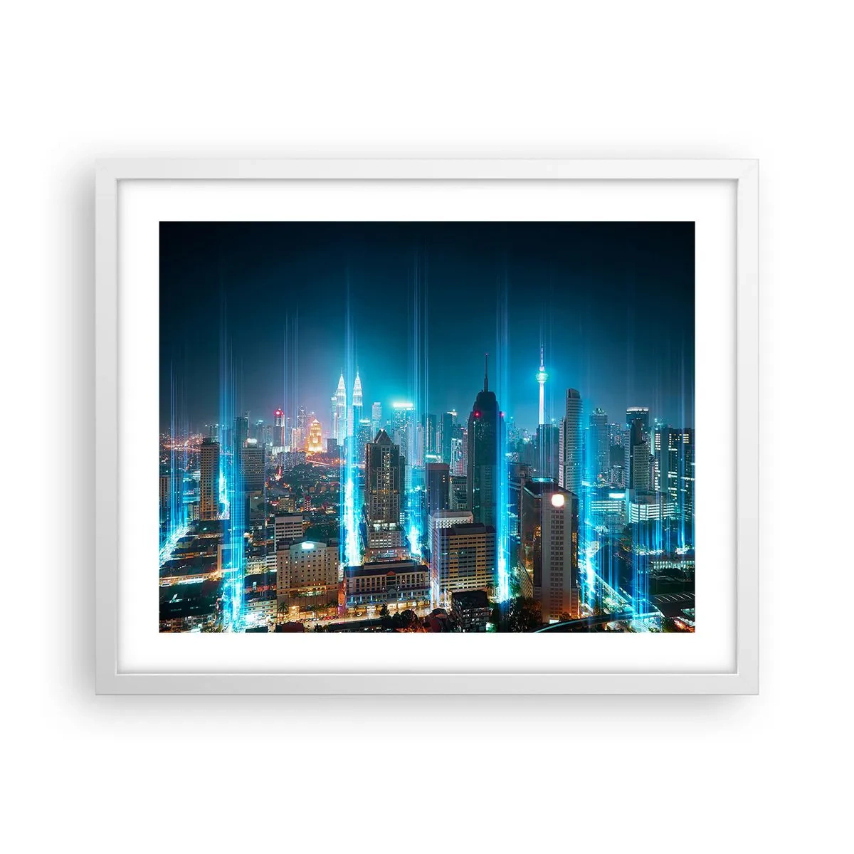 Poster in einem weißen Rahmen - Auf Berliner Art gegen den Himmel - 50x40 cm
