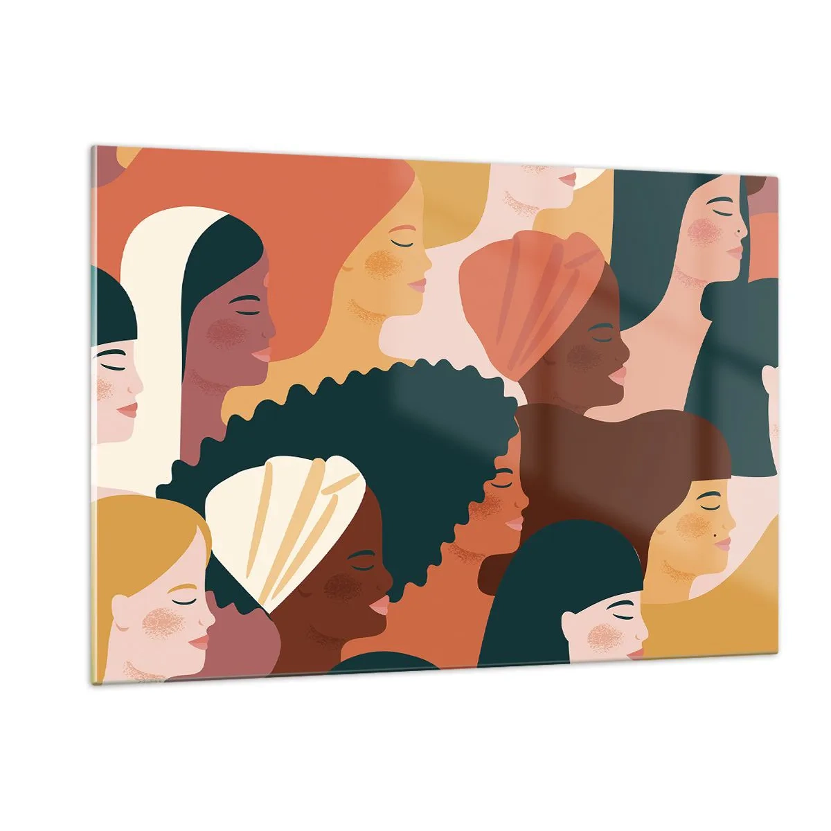 Glasbild - Bild auf glas - Stilvolle Darstellung vielfältiger weiblicher Silhouetten - 120x80cm - Nur Weiblichkeit - Moderne Wanddekoration für Wohnzimmer und Schlafzimmer ARTTOR