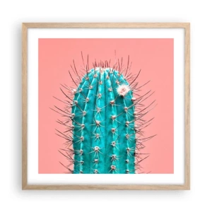 Poster in einem Rahmen aus heller Eiche - Schau einfach hin - 50x50 cm