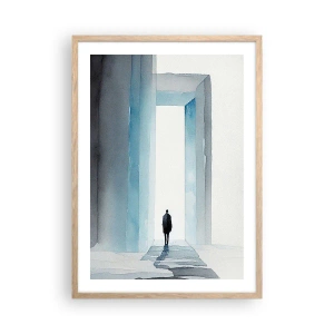 Poster in einem Rahmen aus heller Eiche - Lebe ohne Grenzen - 50x70 cm