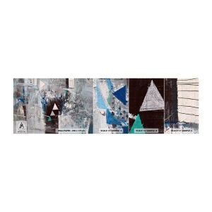 Fototapetenmuster Standard Eco - Überschreibende Reihenfolge der Dreiecke - Abstraktion, Stück, Modernes Muster - 100x30 cm