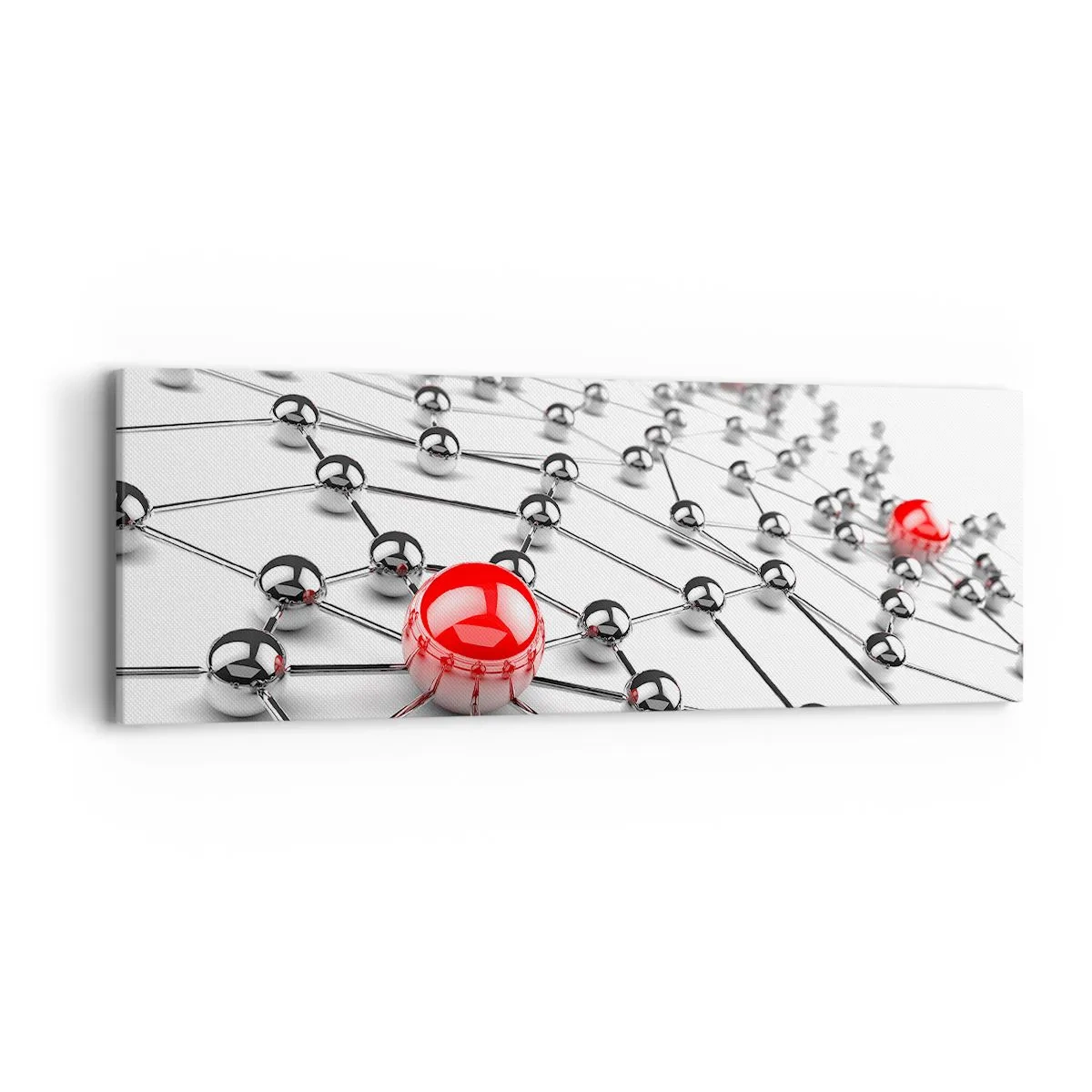 Bild auf Leinwand - Leinwandbild - Silbriges Netz - 90x30 cm