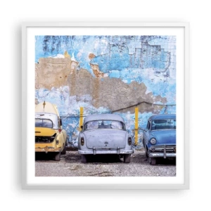 Poster in einem weißen Rahmen - Treffen der Veteranen - 60x60 cm