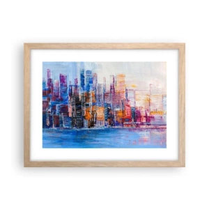 Poster in einem Rahmen aus heller Eiche - Fröhliche Metropole - 40x30 cm