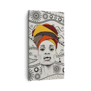 Bild auf Leinwand - Leinwandbild - Afrikanisches Porträt - 45x80 cm