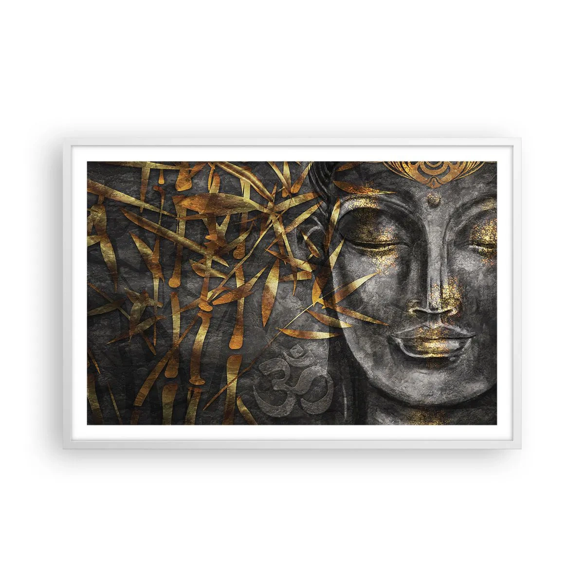 Poster in einem weißen Rahmen - Fühle den Frieden - 91x61 cm