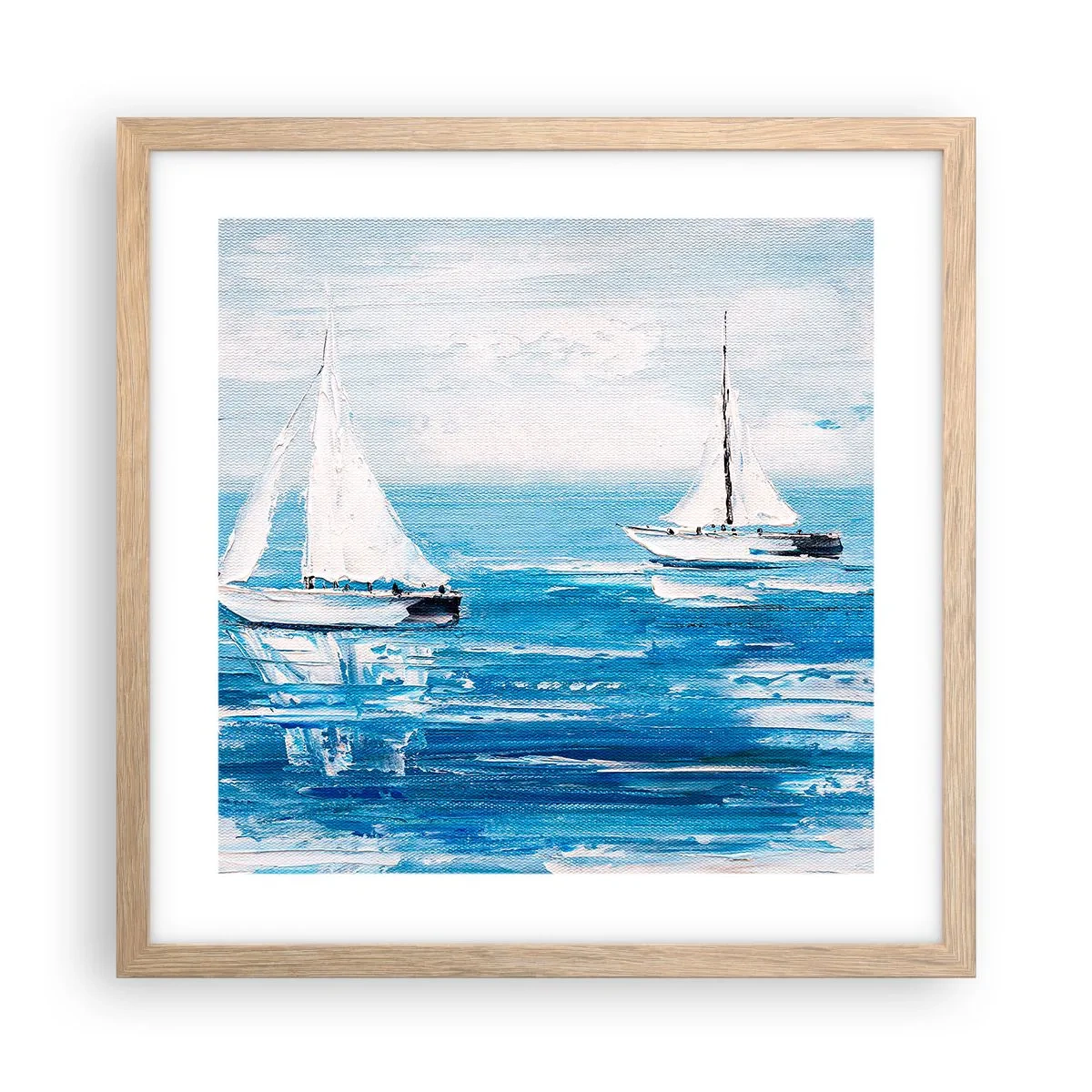 Poster in einem Rahmen aus heller Eiche - Mit Freund an der Seite - 40x40 cm