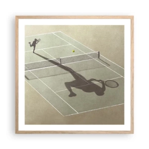 Poster in einem Rahmen aus heller Eiche - Überwinde dich selbst - 60x60 cm