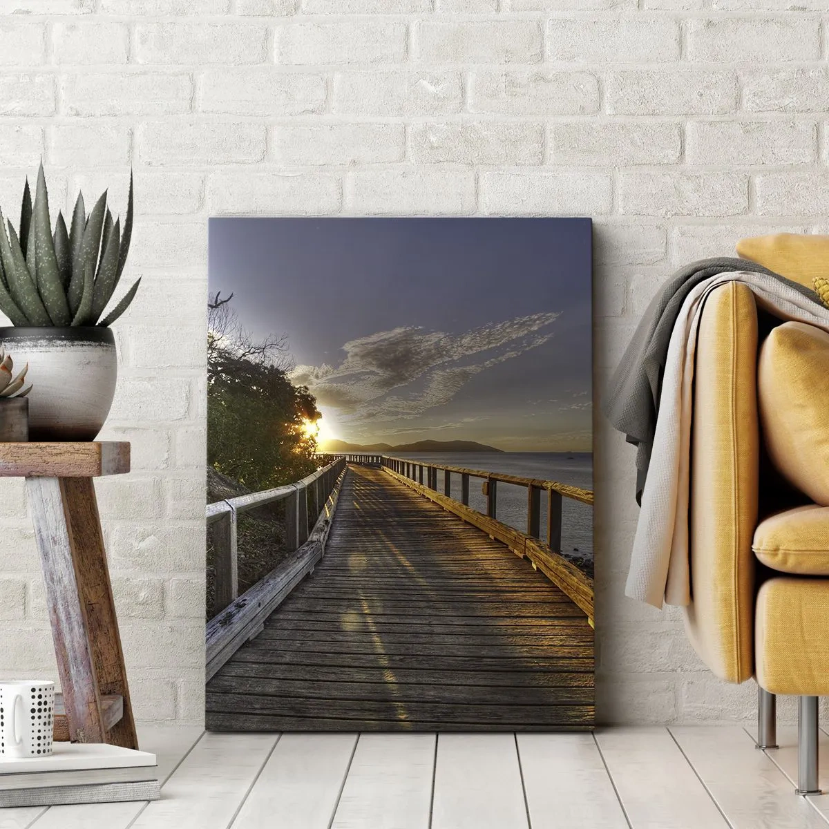 Bild auf Leinwand - Leinwandbild - Gehen, weiter der Sonne entgegengehen - 45x80 cm