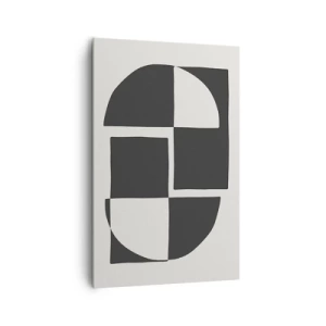 Bild auf Leinwand - Leinwandbild - Abstrakte geometrische Formen in Schwarz und Weiß - 80x120cm - Antithese - Synthese - Moderne Wanddekoration für Wohnzimmer und Schlafzimmer ARTTOR