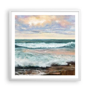 Poster in einem weißen Rahmen - Hier werden Sie Ihre Seele baumeln lassen - 60x60 cm