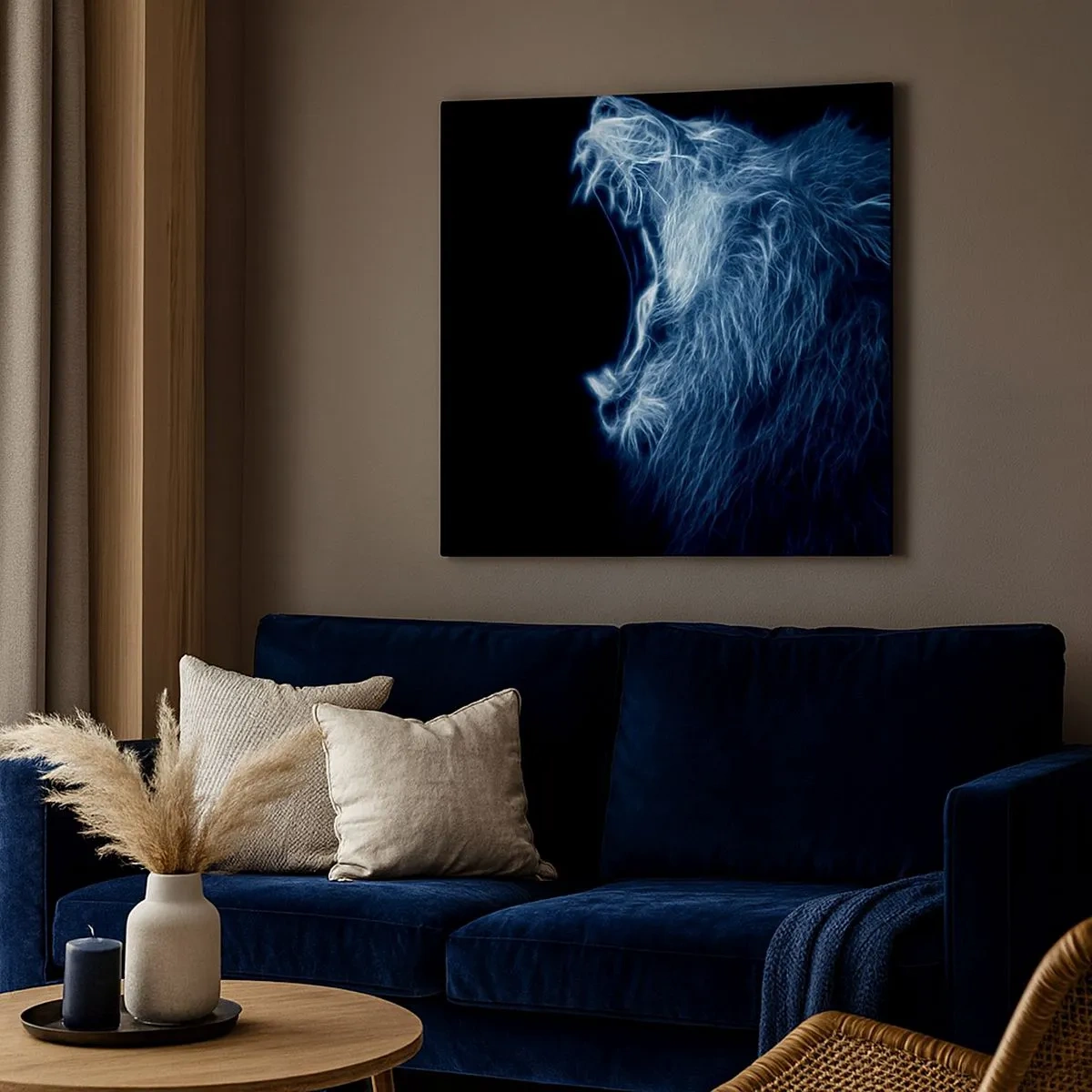 Bild auf Leinwand - Leinwandbild - Der feurige Zorn des Königs - 30x30 cm