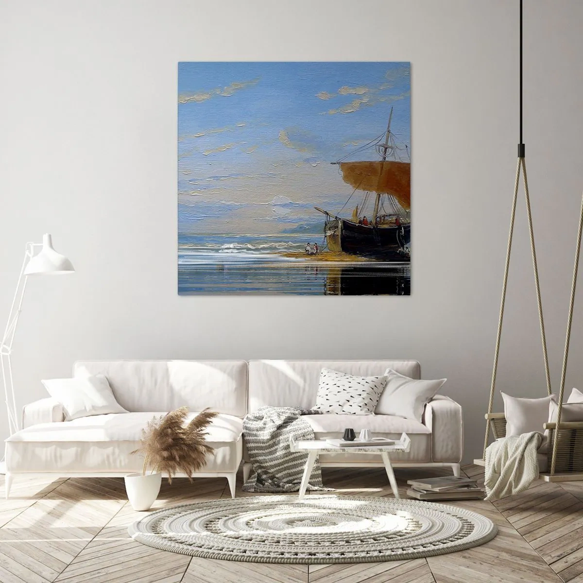 Bild auf Leinwand - Leinwandbild - Wasser, Land, Luft - 40x40 cm