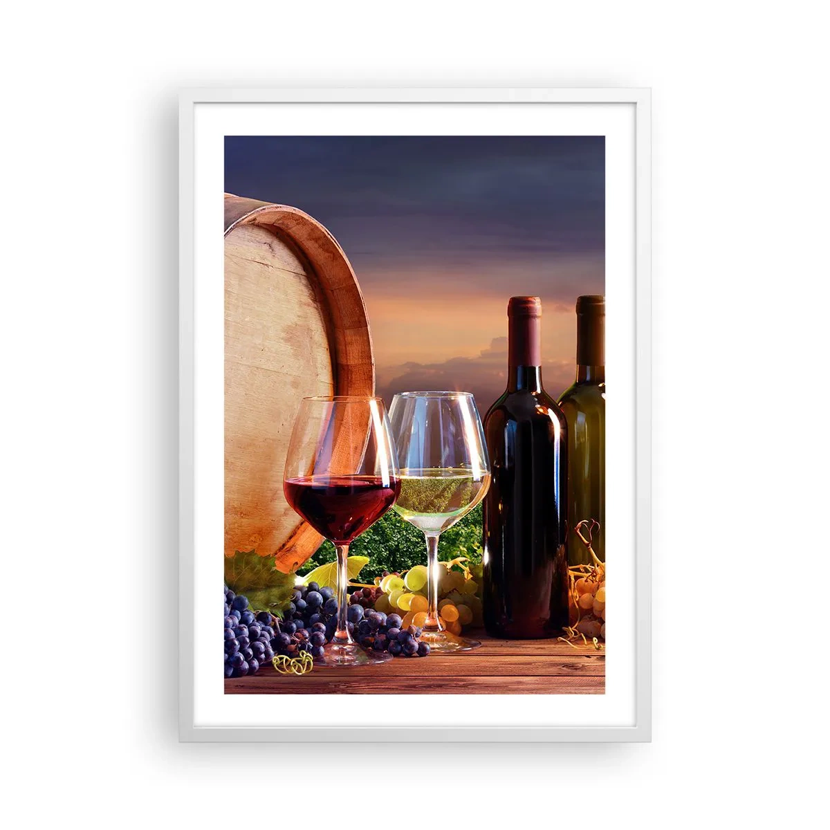 Poster in einem weißen Rahmen - Hier schmeckt das Leben - 50x70 cm