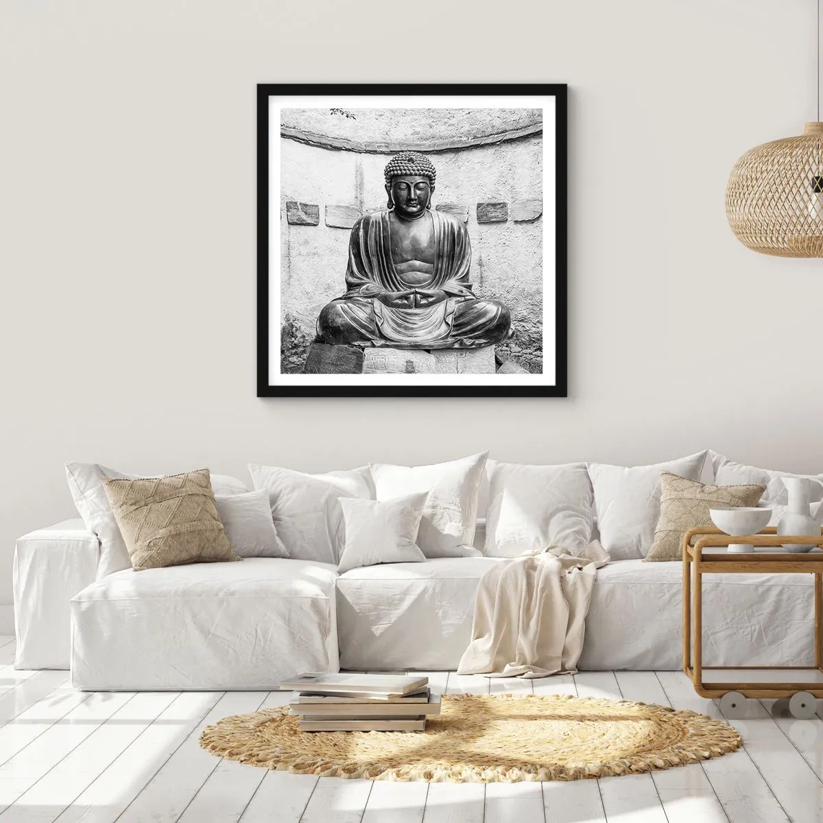 Poster in einem schwarzem Rahmen - An der Quelle des Friedens - 40x40 cm