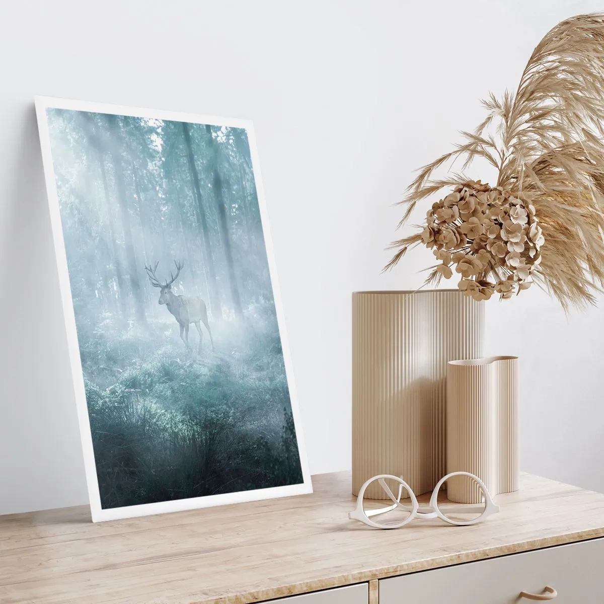 Poster - Morgenvisite auf dem Grundstück - 30x40 cm