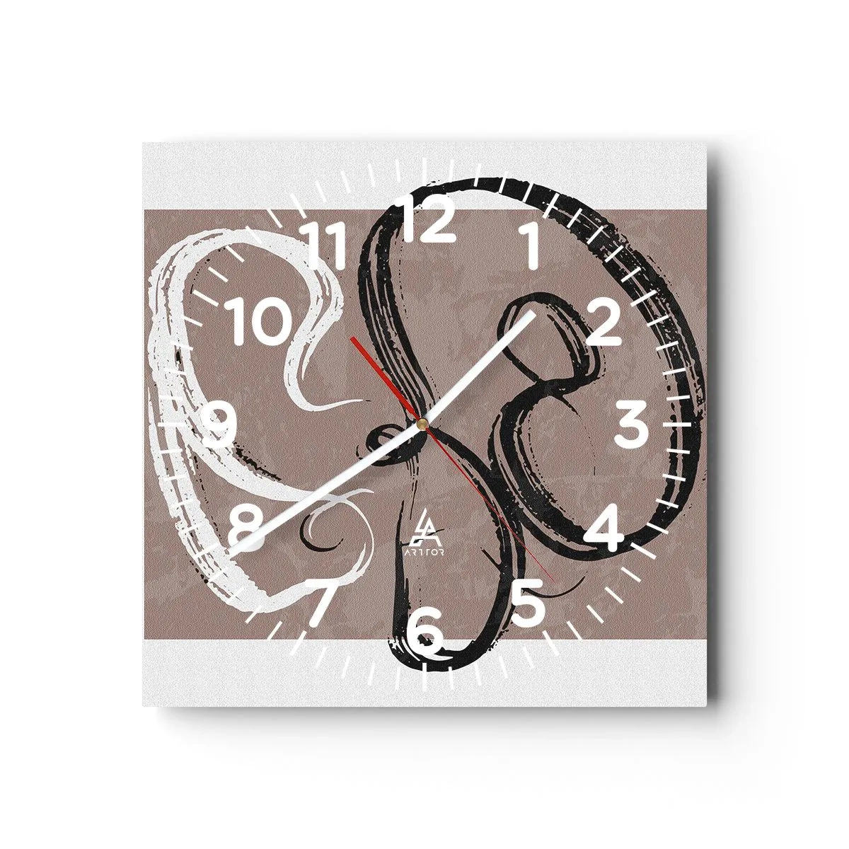 Wanduhr - Glasuhr - Komposition – die Suche nach Fülle - 40x40 cm
