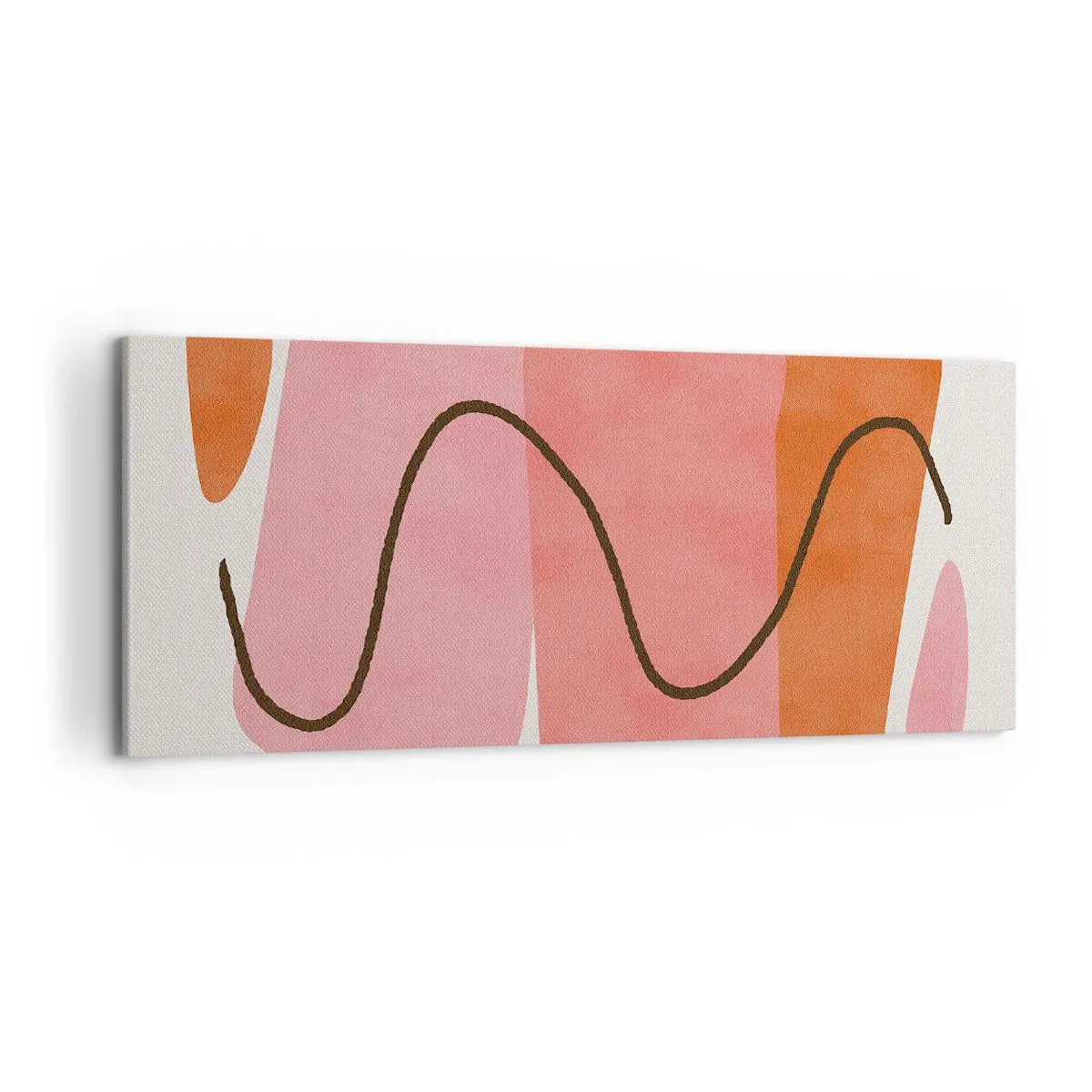 Bild auf Leinwand - Leinwandbild - Abstrakte Formen in Rosa- und Orangetönen - 120x50cm - Sanfte Bewegung der Formen - Moderne Wanddekoration für Wohnzimmer und Schlafzimmer ARTTOR