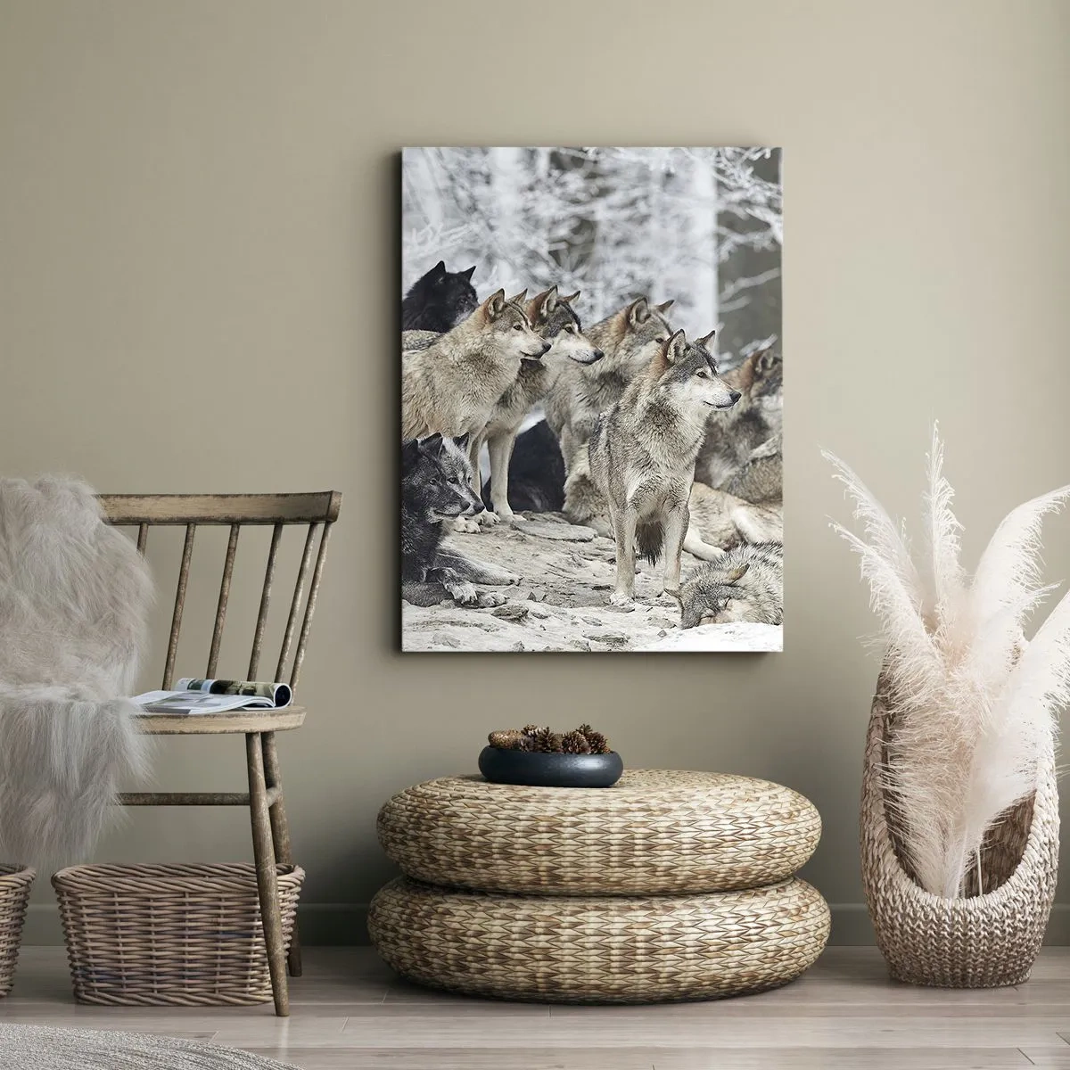 Bild auf Leinwand - Leinwandbild - Familie und Freunde - 65x120 cm