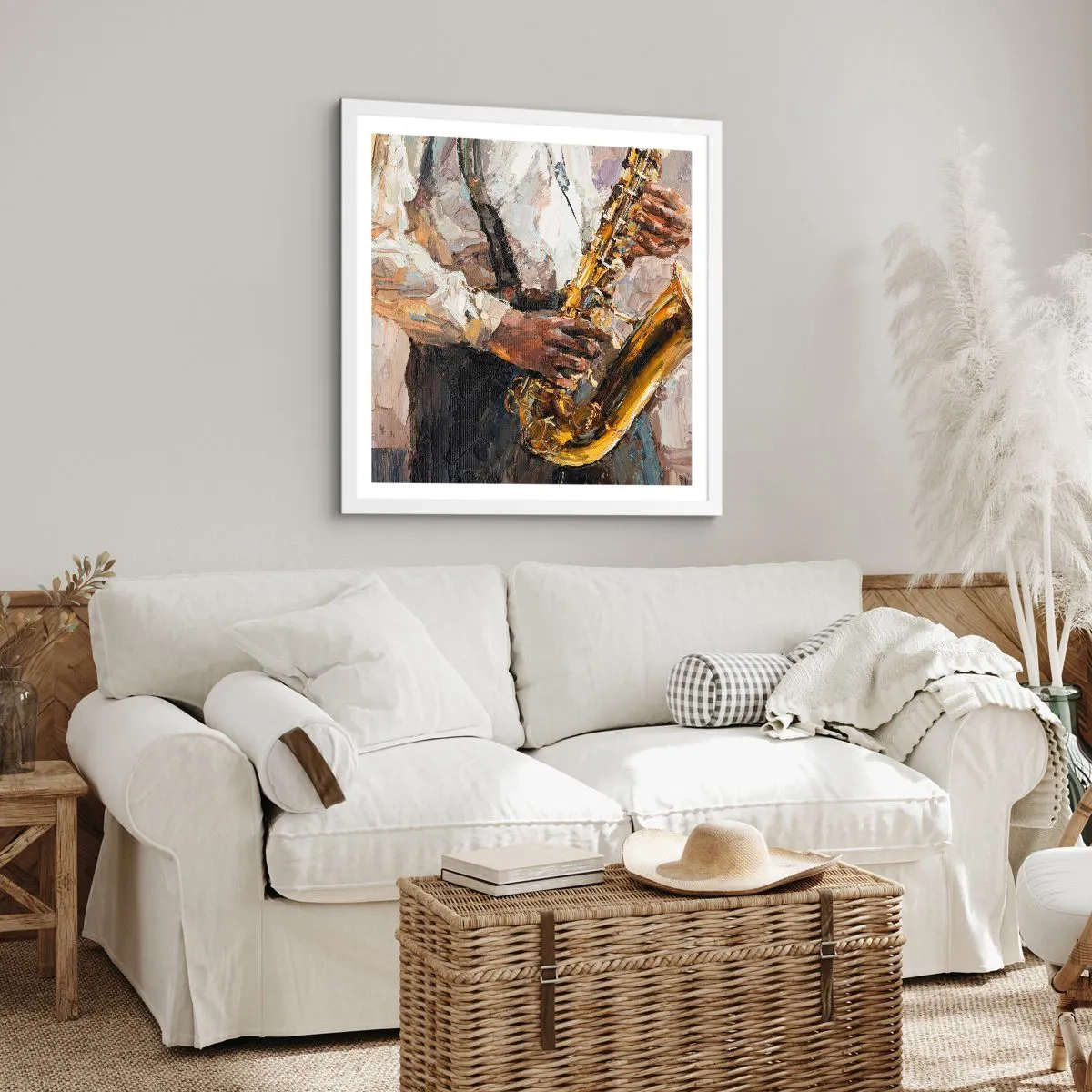 Poster in einem weißen Rahmen - Zeit fürs Solo - 50x50 cm