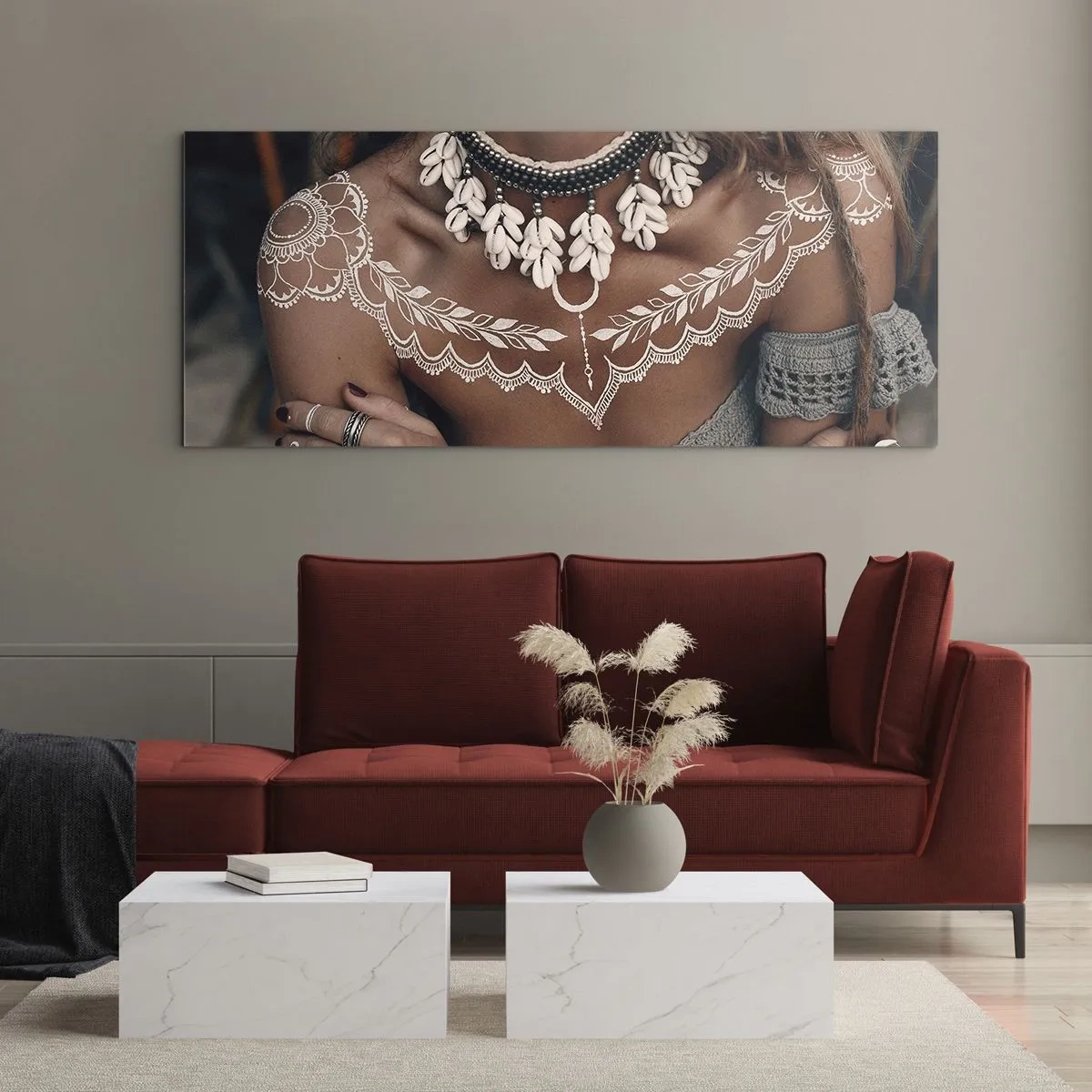 Glasbild - Bild auf glas - Talismane, Rituale der Weiblichkeit - 100x40 cm
