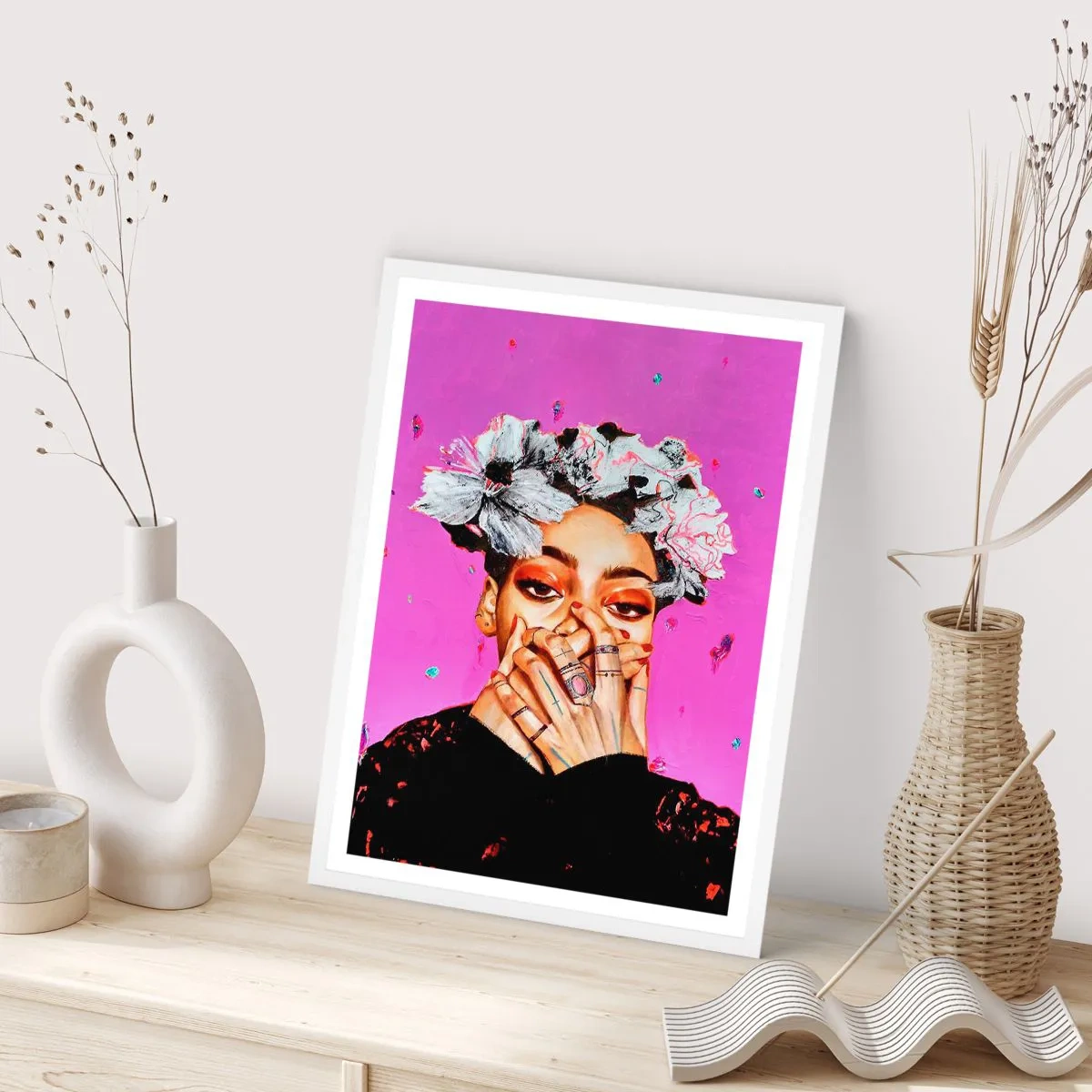 Poster in einem weißen Rahmen - Bisschen verrückt - 61x91 cm