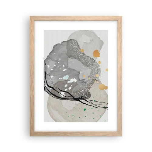 Poster in einem Rahmen aus heller Eiche - Organische Komposition - 30x40 cm