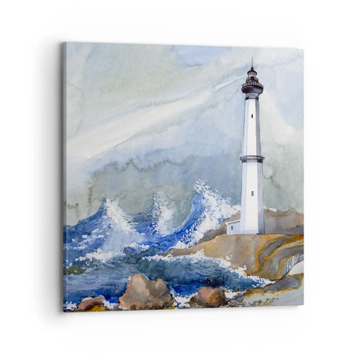 Bild auf Leinwand - Leinwandbild - Gegen die Dunkelheit und den Sturm - 70x70 cm