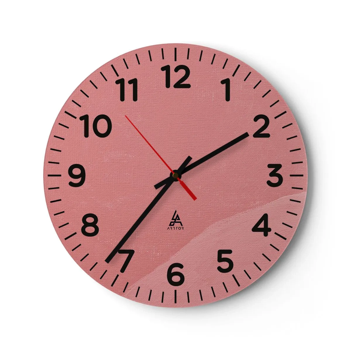 Wanduhr - Glasuhr - Organische Komposition in Rosa - 40x40 cm
