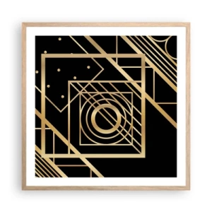 Poster in einem Rahmen aus heller Eiche - Goldene Geometrie - 60x60 cm
