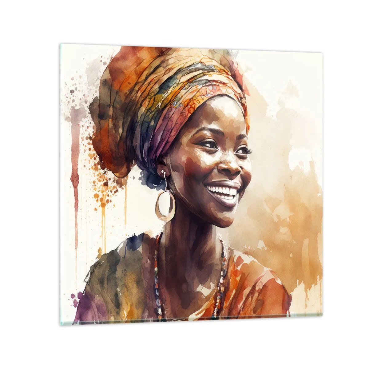 Glasbild - Bild auf glas - Afrikanische Königin - 40x40 cm