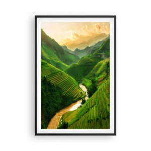 Poster in einem schwarzem Rahmen - Vietnamesisches Tal - 61x91 cm