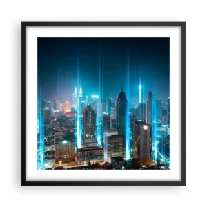 Poster in einem schwarzem Rahmen - Auf Berliner Art gegen den Himmel - 50x50 cm