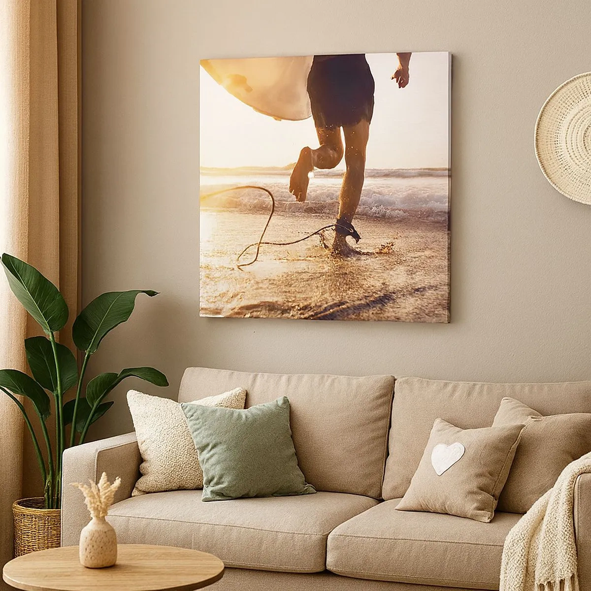 Bild auf Leinwand - Leinwandbild - Um die Welle zu treffen - 30x30 cm