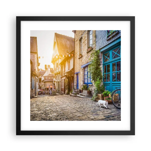 Poster in einem schwarzem Rahmen - Der weiße Geist der Stadt - 40x40 cm