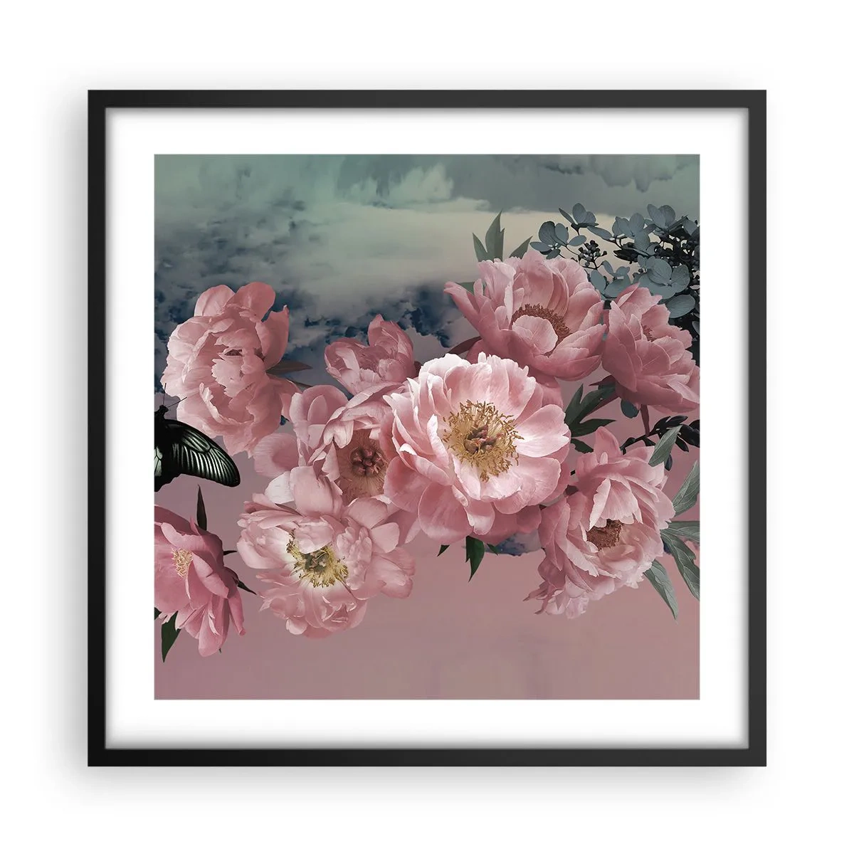 Poster in einem schwarzem Rahmen - Der Höhepunkt der Romantik - 50x50 cm