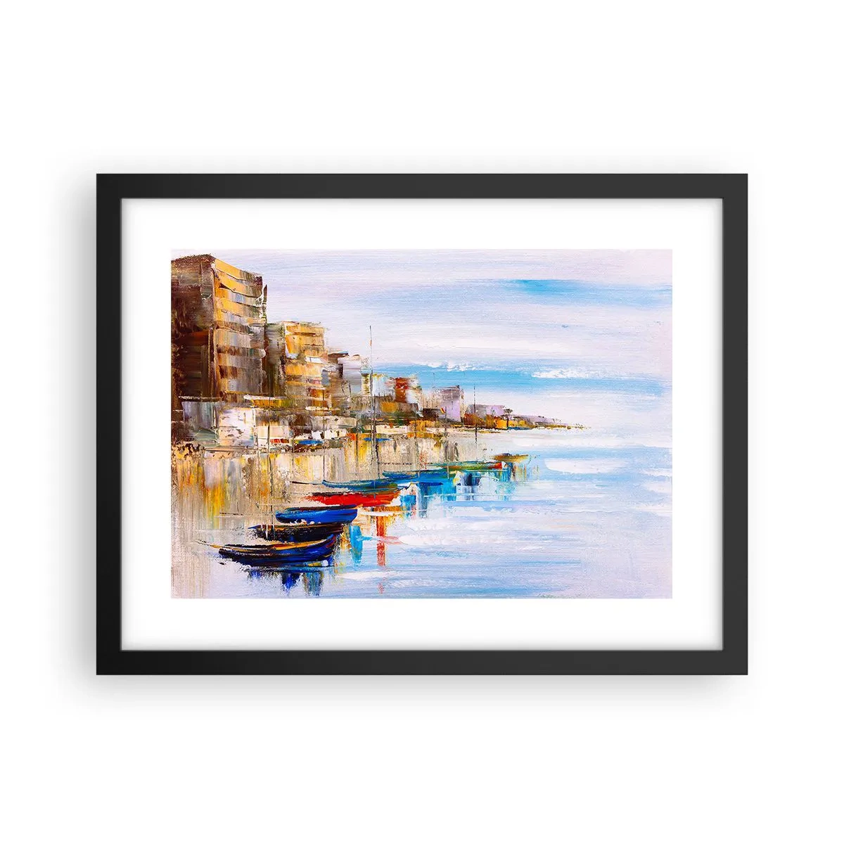 Poster in einem schwarzem Rahmen - Bunte urbane Oase - 40x30 cm