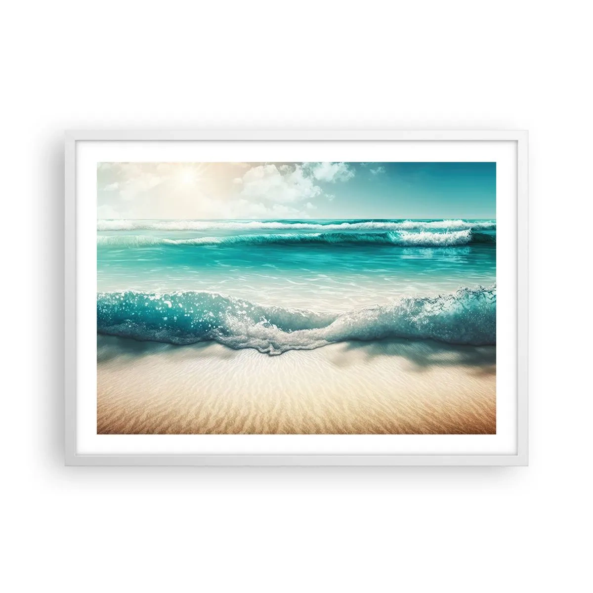 Poster in einem weißen Rahmen - Frieden des Ozeans - 70x50 cm