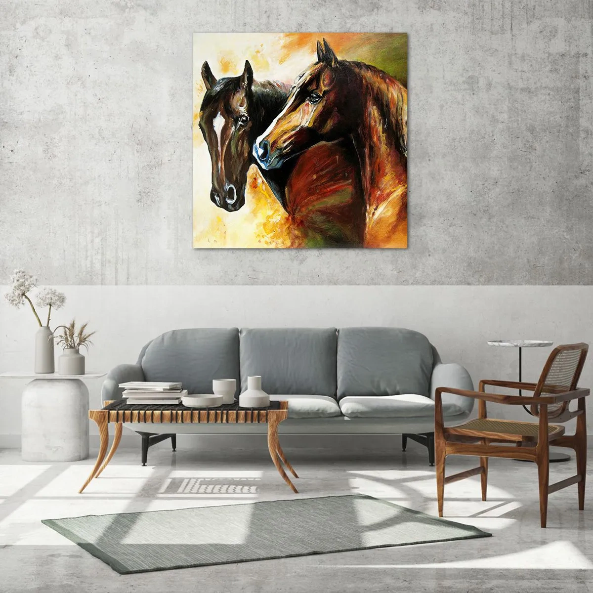 Glasbild - Bild auf glas - Doppelt anmutig - 30x30 cm