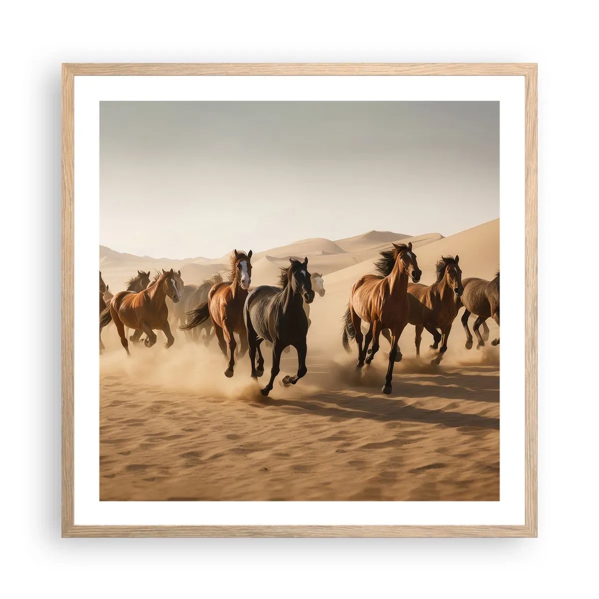 Poster in einem Rahmen aus heller Eiche - Frei wie der Wind - 60x60 cm