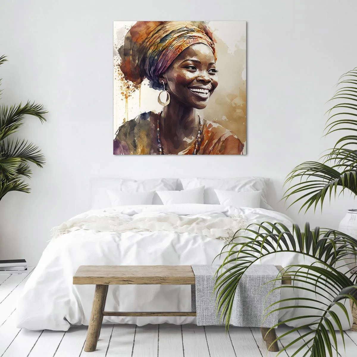 Bild auf Leinwand - Leinwandbild - Afrikanische Königin - 40x40 cm