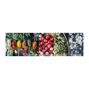 Fototapeten Muster Premium Canvas - Kulinarische Magie - Gewürze, Kräuter, Küche - 100x30 cm