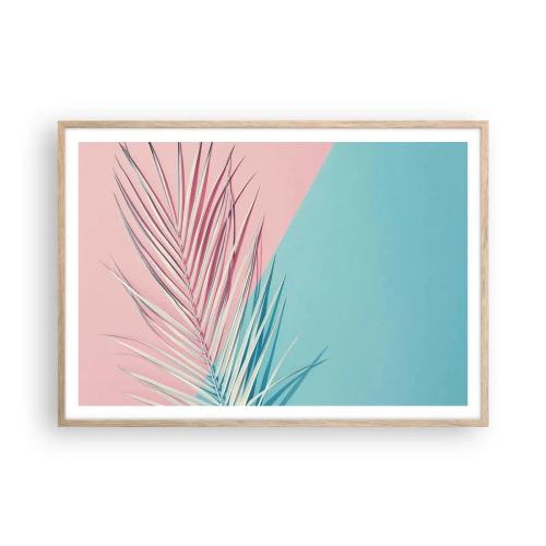 Poster in einem Rahmen aus heller Eiche - Tropischer Eindruck - 100x70 cm