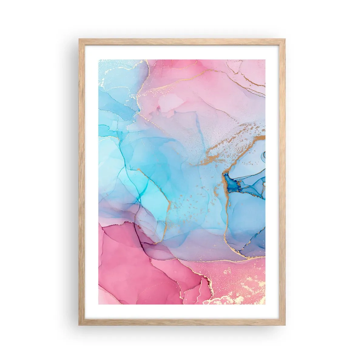 Poster in einem Rahmen aus heller Eiche - Begegnung und Durchdringung - 50x70 cm